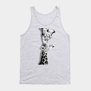 Giraffes's love in black and white Tank Top